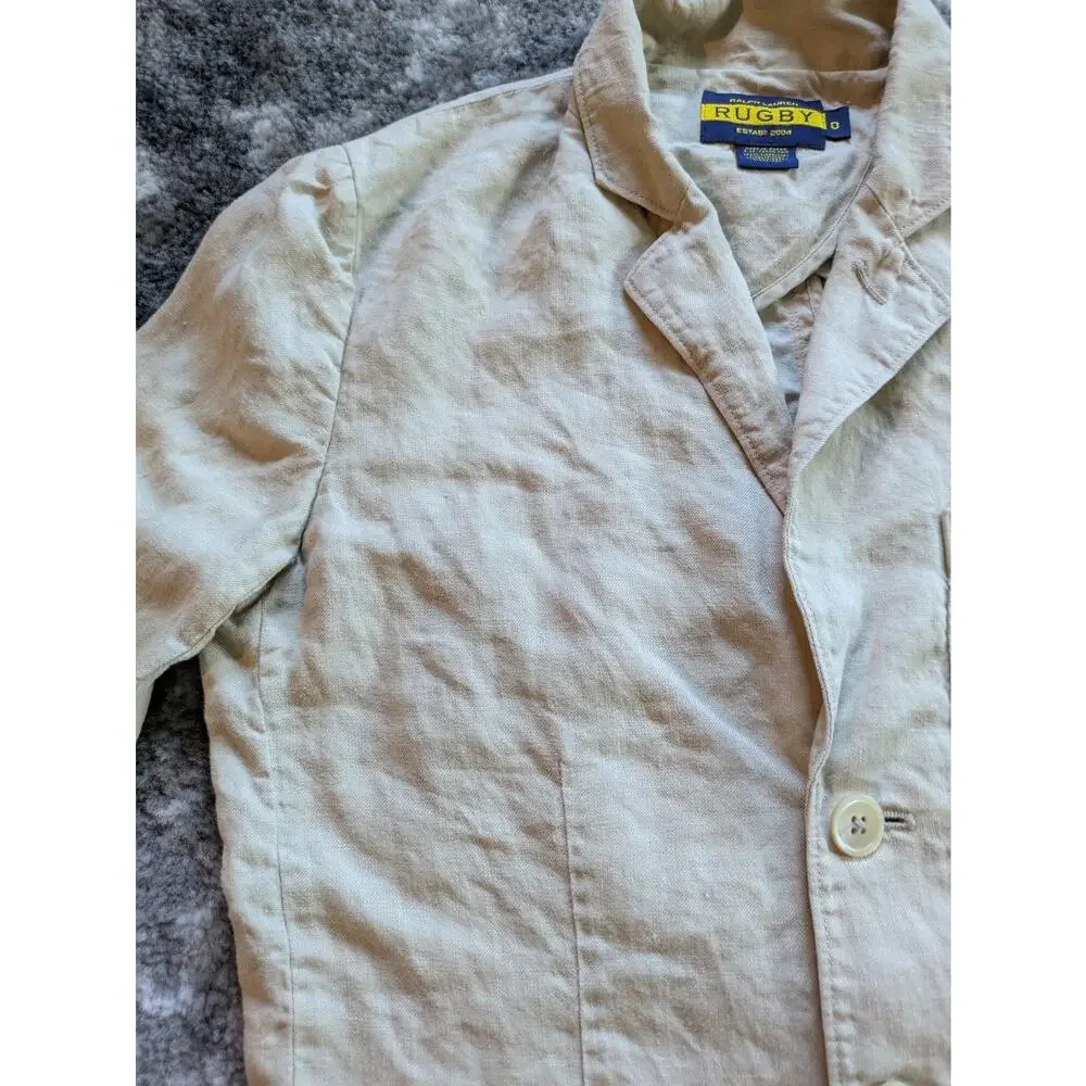 Vintage Ralph Lauren Rugby Women's 100% Linen Blazer Made In Japan - Size 0 RARE - Picture 9 of 16